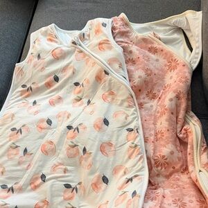Peach and Floral Baby Sleep Sacks